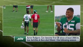 Quinnen Williams loves being able to pick the brain of Aaron Rodgers at practice [upl. by Tniassuot]