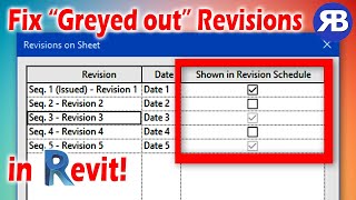 Revit Snippet Unlock Greyed Out Revisions on Sheet [upl. by Benn]