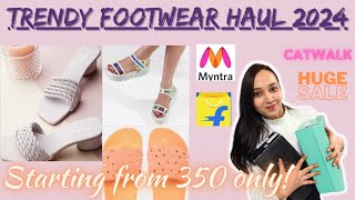 Affordable Footwear Haul from Myntra Flipkart ajio sandals starting from 350 catwalk sandal haul [upl. by Ilujna]