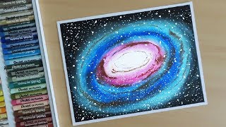 Milky Way Galaxy Drawing with Oil Pastels for Beginners [upl. by Eirdua]