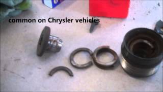 Alternator decoupler pulley assembly gone bad Chrysler Dodge [upl. by Greenfield]