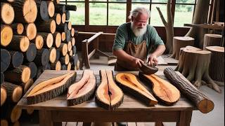 🔔Talented Carpenter Using Uniquely Shaped Wood Pieces to Create a Standout Table Feature [upl. by Leontyne572]