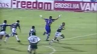 Gol do Goleiro Hiran Do Guarani em 1997 contra o Palmeiras [upl. by Akiraa662]