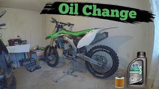 Kawasaki kx450f OIL change\zamena ulja 2018 [upl. by Ees]