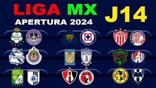 FECHAS HORARIOS Y CANALES PARA LA JORNADA 14 DE LA LIGA MX APERTURA 2024 [upl. by Carlisle]