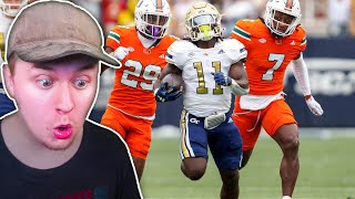 Richard Reacts to Miami Hurricanes vs Georgia Tech Yellow Jackets  College Football Highlights [upl. by Yeknarf]