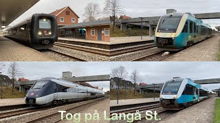 Tog på Langå St  Trains at Langaa St  AR 2046 [upl. by Marston]