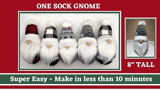 One Sock diy Gnome  Super Easy in less than 10 minutes  No sew gnomes  Christmas gnome [upl. by Annil]