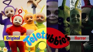 Comparación de todos los personajes de LOS TELETUBBIES  Original y Horror  TheFelipe XtremYoutub [upl. by Bremser]