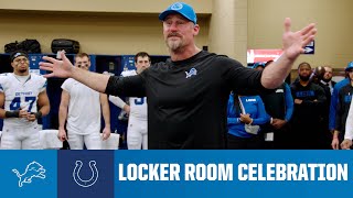 Lions at Colts postgame locker room celebration [upl. by Anialed374]