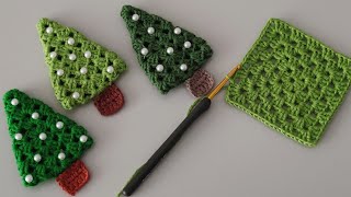 🎄10 Minute Cute Crochet Granny Square Christmas Tree Hack  Easy Crochet Christmas Ornaments [upl. by Gold]