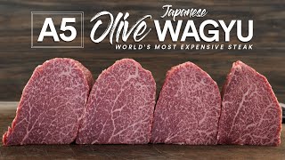 Japanese A5 Olive Wagyu Steaks Once in a lifetime experience [upl. by Chane]