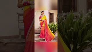 multi colour laxmipati saree patli border Ghar pahnane ki Sadi Georgette saree [upl. by Idna441]