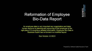 272 New Employee BioData Report [upl. by Llesig95]