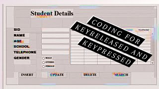 Coding for Keyreleased and Keypressed Netbeans [upl. by Jody592]