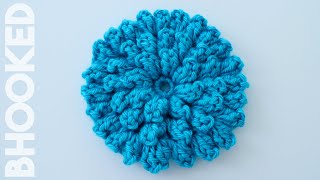 How to Crochet a Flower Crochet Popcorn Stitch Flower Free Pattern [upl. by Ekralc361]