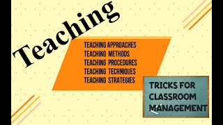 Teaching Approaches Methods Procedures Techniques and Strategies [upl. by Nevsa]