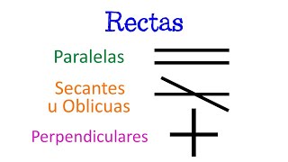 📏 Rectas Paralelas Secantes u Oblicuas y Perpendiculares 📏 Fácil y Rápido  MATEMÁTICAS [upl. by Garaway103]