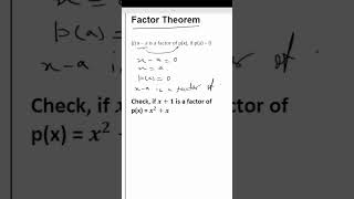 Factor Theorem Part 1  POLYNOMIAL  CLASS 9  9th  exam basicmath education mathematics [upl. by Atinnor]