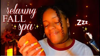 ASMR ♡ Extremely Relaxing Fall Spa Treatment 🍂☕  Cozy Personal Attention amp Massage ♡ with music✨ [upl. by Irdua885]