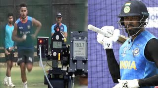 Umran Malik Bowling to Hardik Pandya 1637 kph Speed During Net Practice [upl. by Goodkin]