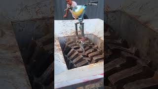 shredding motorcycle car metal bucket shreddermachine metalshredder twinshaftshreddermachine [upl. by Brendan]