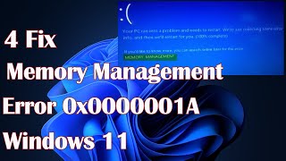 Memory Management error 0x0000001A on Windows 11  4 Fix [upl. by Tacita]