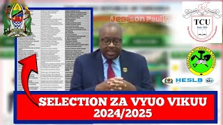 MAJINA YA WALIOCHAGULIWA KUJIUNGA NA VYUO VIKUU 20242025 UNIVERSITY STUDENT SELECTION [upl. by Aiki]