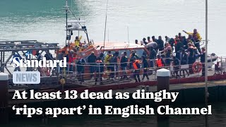 Channel migrants tragedy At least 13 dead as dinghy rips apart [upl. by Edelman28]