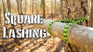 Most ESSENTIAL Bushcraft Knot The Square Lashing [upl. by Roger946]