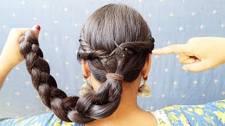 Cutest ✨🎀 Bun Hairstyle For Women Long Hair At Home  Simple Easy Hair Style Girl  Daily Use Bun [upl. by Slohcin520]