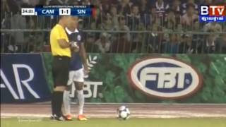 BTV Live football Cambodia Vs Singapore Part 02 28 July 2016 [upl. by Ahsuat557]