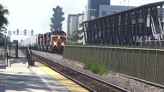 Fullerton Station BNSF Intermodal Meets 8 Hours Late Southwest Chief [upl. by Elisee651]