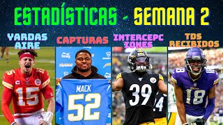 Estadísticas y Galardones  Semana 2  NFL 2022 [upl. by Namya30]