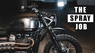 MY CUSTOM TRIUMPH STREET SCRAMBLER BUILD  The Spray Job [upl. by Haswell]