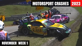 Motorsport Crashes 2023 November Week 1 [upl. by Yezdnil]