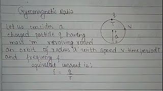 Gyromagnetic ratio and Bohrs magneton in hindi [upl. by Aletta]