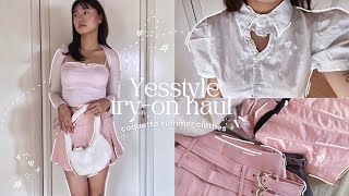 YESSTYLE HAUL tryon coquette summer clothes ‎♡₊˚ 🦢 cute amp aesthetic [upl. by Aranaj658]