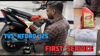 TVS NTORQ 125 First Service 🫰🏻❤️ youtube youtuber youtubevideo viral viralvideos vlog [upl. by Enirehs]