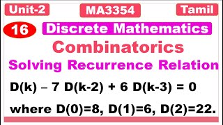 Discrete Mathematics  MA3354  Recurrence Relation in Tamil  Characteristic Roots Method in Tamil [upl. by Herminia]