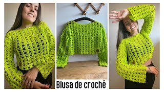 Blusa Fácil de crochê HandmadebyMih [upl. by Enyrhtac]