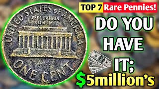 TOP 7 ULTRA RARE LINCOLN PENNIES WORTH MONEY  MOST RARE amp VALUABLE COINS TO LOOK FOR [upl. by Alessig877]