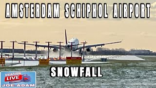 LIVE SNOW STORM Arrivals at Amsterdam Schiphol Airport [upl. by Rogergcam]