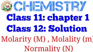 MolarityM MolalitymNormalityN molalitymolalitynormalitycbseclass11class12chemistry [upl. by Alyekahs463]