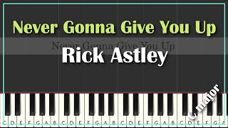 🎹 Never Gonna Give You Up  Rick Astley  Easy Piano C Major 🎹 [upl. by Amedeo224]