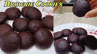 Eggless Brownie Cookies Recipe  Chewy fudge Brownie Cookies  Brookies  Ultimate Brookies Recipe [upl. by Anier]