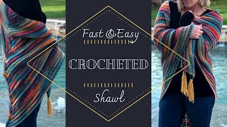 HOW TO CROCHET a Shawl FAST and EASY The My First Shawl Pattern Tutorial [upl. by Robma]