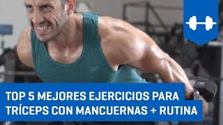 Top 5 Mejores Ejercicios con Mancuernas para Tríceps  Rutina [upl. by Rutter]