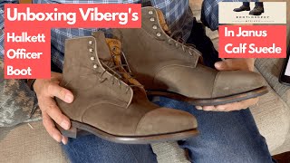 Unboxing The Viberg Halkett Boot In quotFlintquot Janus Calf Suede [upl. by Hennahane]