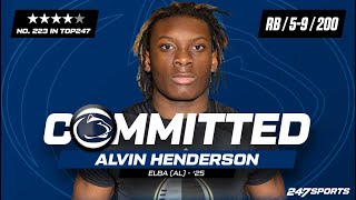 WATCH 4star RB Alvin Henderson commits to Penn State LIVE on 247Sports [upl. by Esyle]